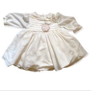 Patachou Cream Formal with bow and roses Toddler Dress 3M-12M